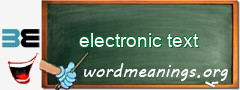 WordMeaning blackboard for electronic text
